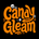 Stylized orange text reading 'Candy Gleam' on a black background, with small white skull and skeletal hand details integrated into the lettering.